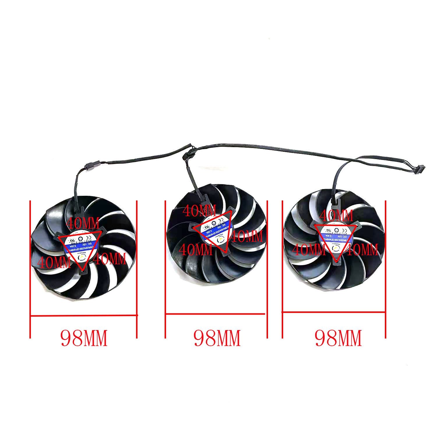 新しい冷却ファン 4PIN 98MM CF1010H12S  - Rx 7800 Xt 16Gb のレビューと価格