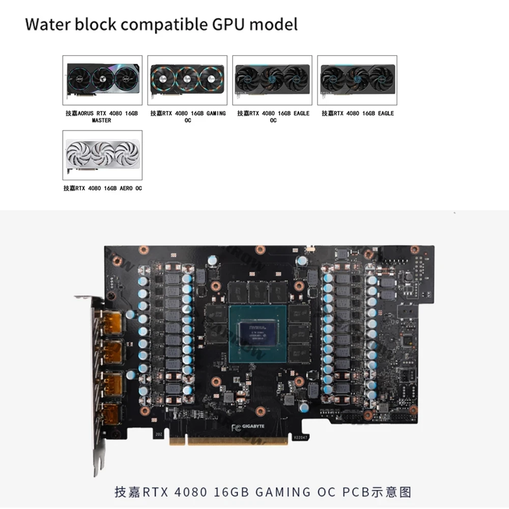 BARROW GPU ウォーターブロック ギガバイト AOR - Rtx 4080 Water Cooling Block のレビューと価格